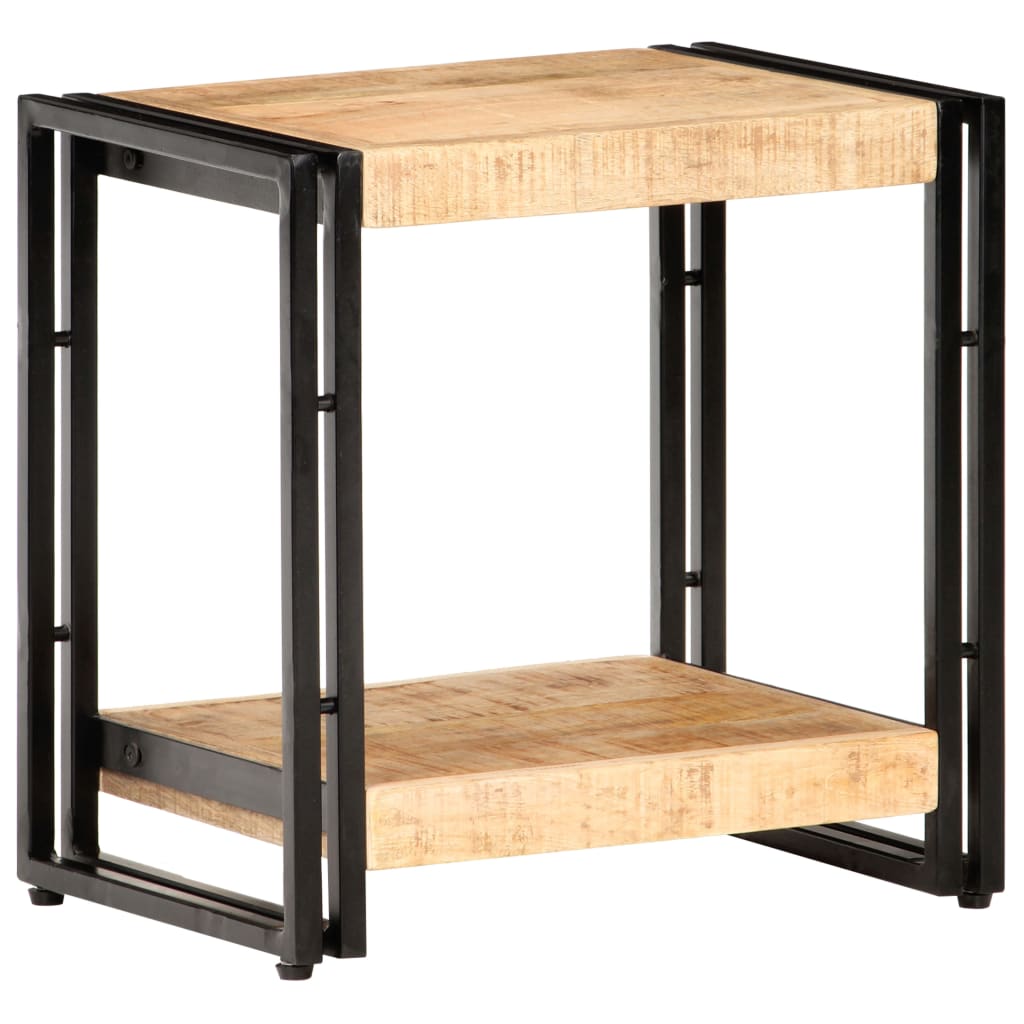 vidaXL Side Table 15.7"x11.8"x15.7" Rough Mango Wood
