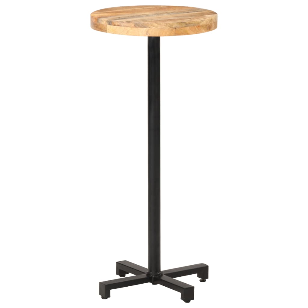 vidaXL Bar Table Round Ø19.7"x43.3" Rough Mango Wood