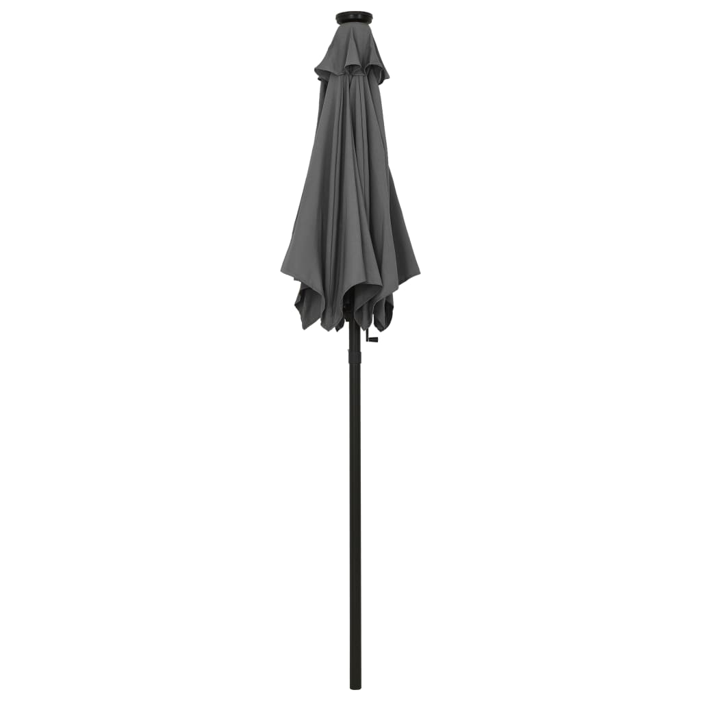 vidaXL Parasol with LED Lights Anthracite 78.7"x83.1" Aluminum