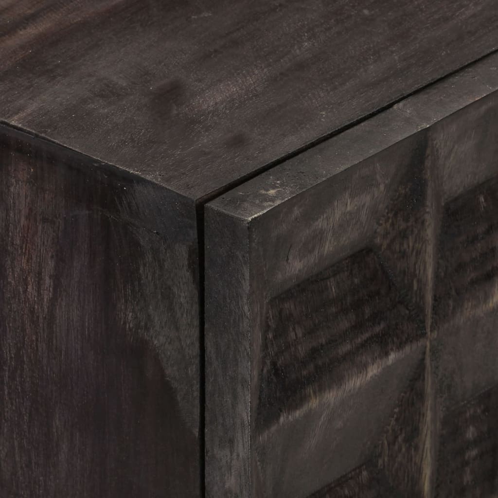 vidaXL Sideboard Black 23.6"x13.8"x29.5" Solid Mango Wood