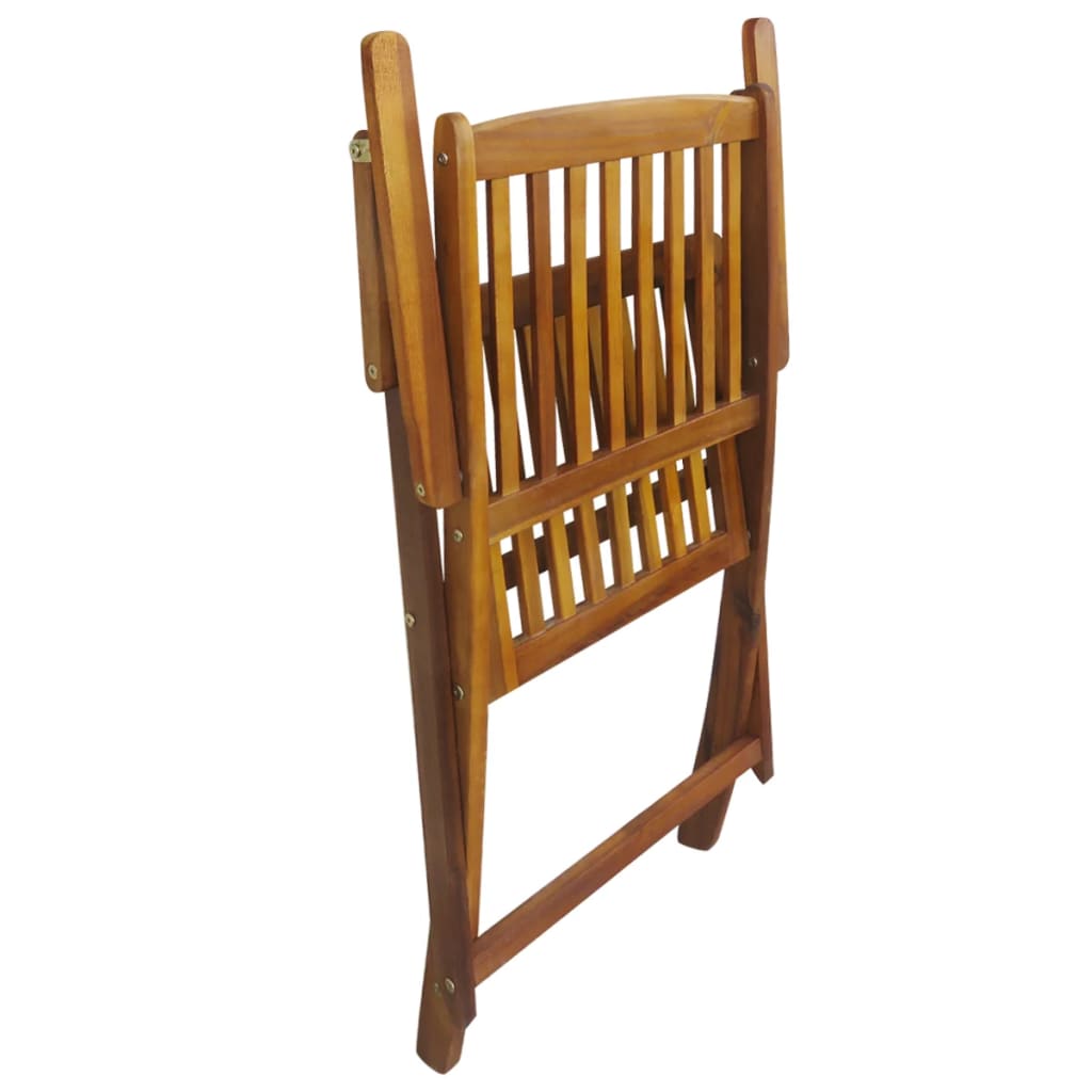 vidaXL Folding Patio Chairs 2 pcs Solid Eucalyptus Wood
