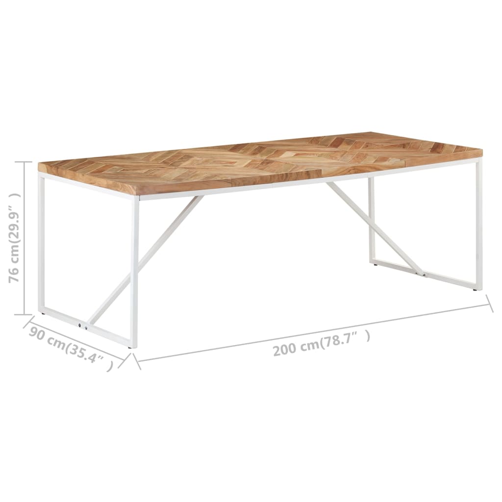 vidaXL Dining Table 78.7"x35.4"x29.9" Solid Acacia and Mango Wood