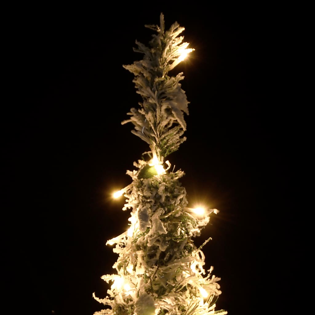 vidaXL Artificial Christmas Tree Pop-up Flocked Snow 150 LEDs 70.9"