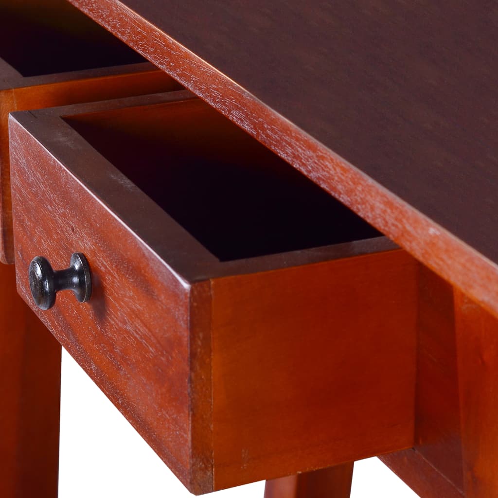 vidaXL Console Table Classical Brown 35.4"x11.8"x29.5" Solid Mahogany Wood