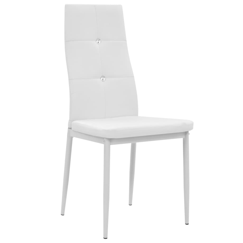 vidaXL Dining Chairs 4 pcs White Faux Leather