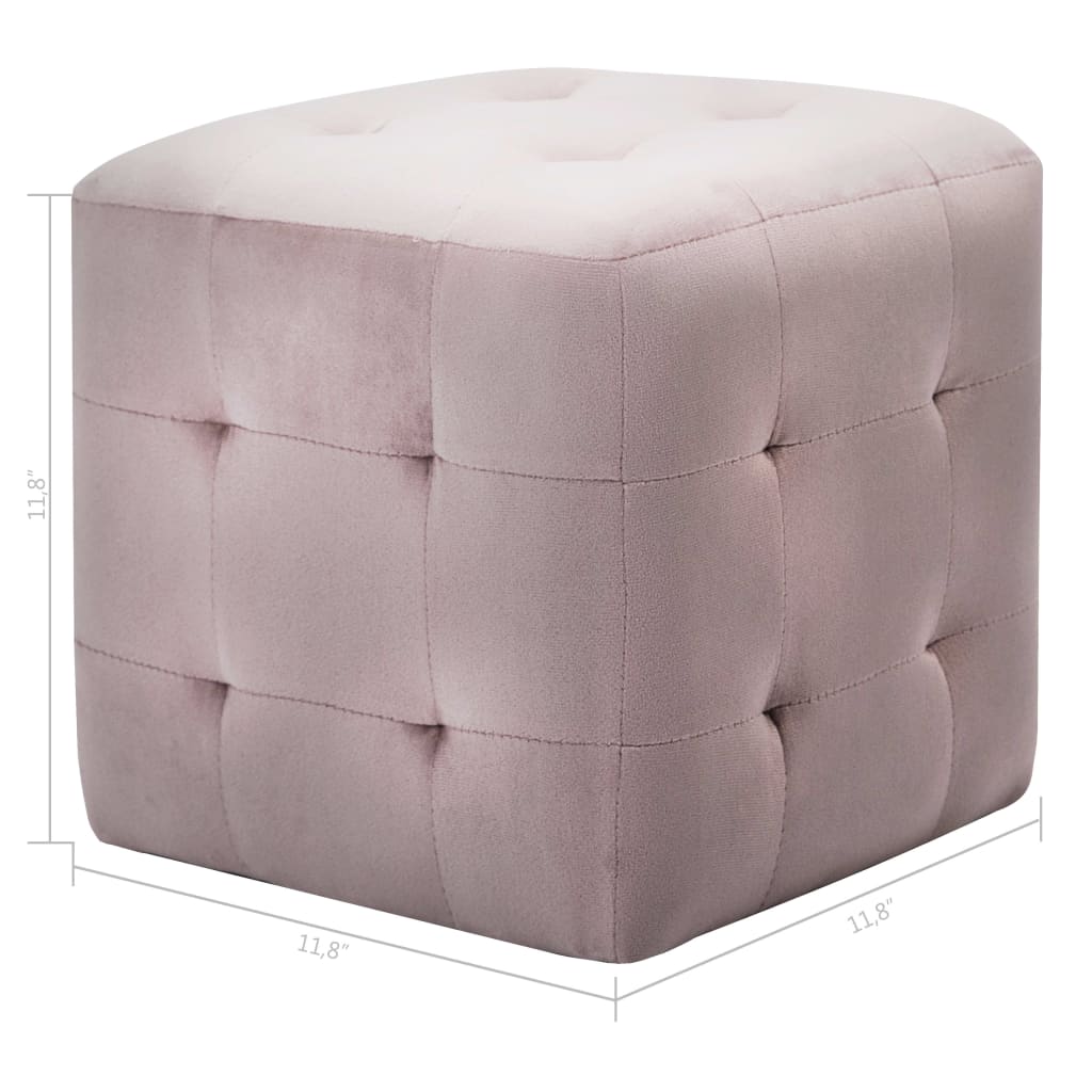 vidaXL Pouffe 2 pcs Pink 11.8"x11.8"x11.8" Velvet