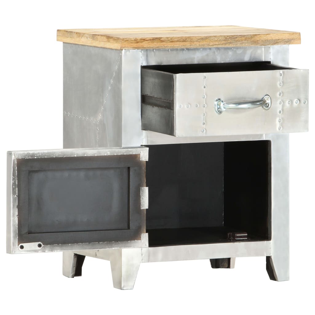 vidaXL Aviator Bedside Cabinet 15.7"x11.8"x19.7" Solid Mango Wood
