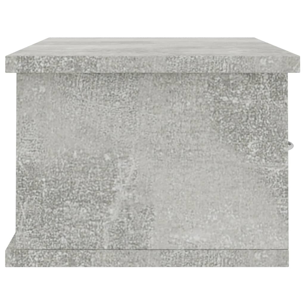 vidaXL Wall-mounted Drawer Shelf Concrete Gray 23.6"x10.2"x7.3" Engineered Wood
