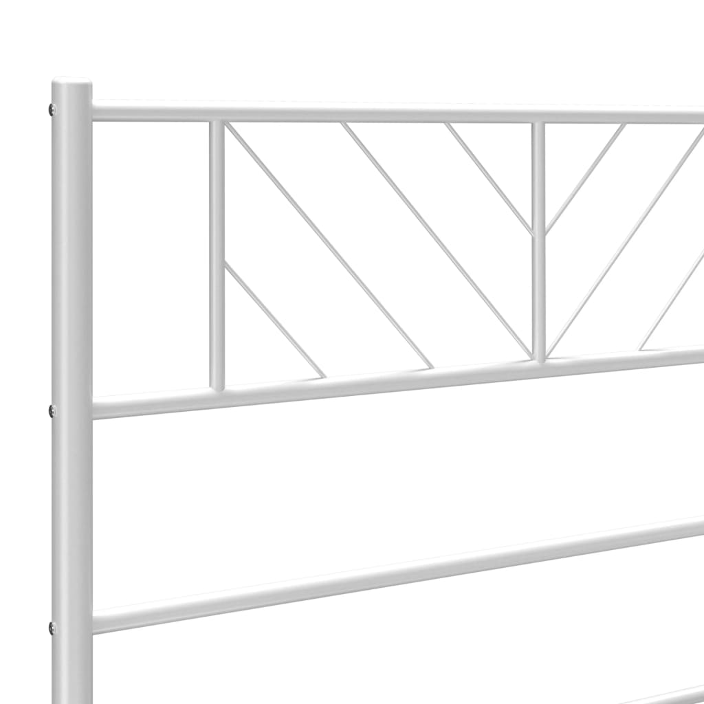 vidaXL Metal Bed Frame with Headboard and Footboard White 39.4"x74.8" Twin