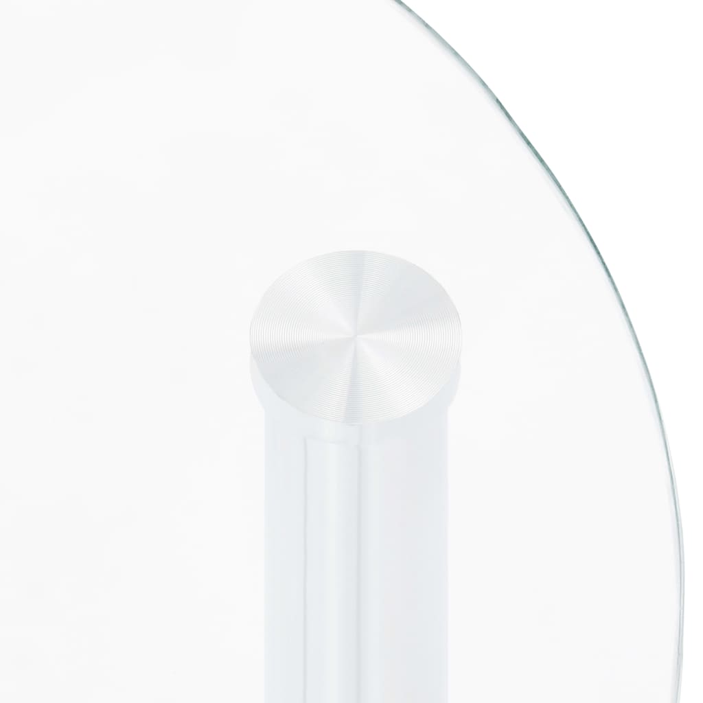vidaXL 2-Tier Side Table Transparent & Black 15"x15"x19.7" Tempered Glass