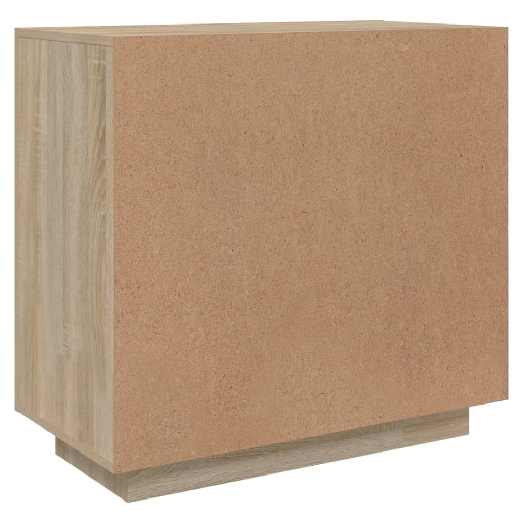 vidaXL Sideboard White and Sonoma Oak 31.5"x15.7"x29.5" Engineered Wood