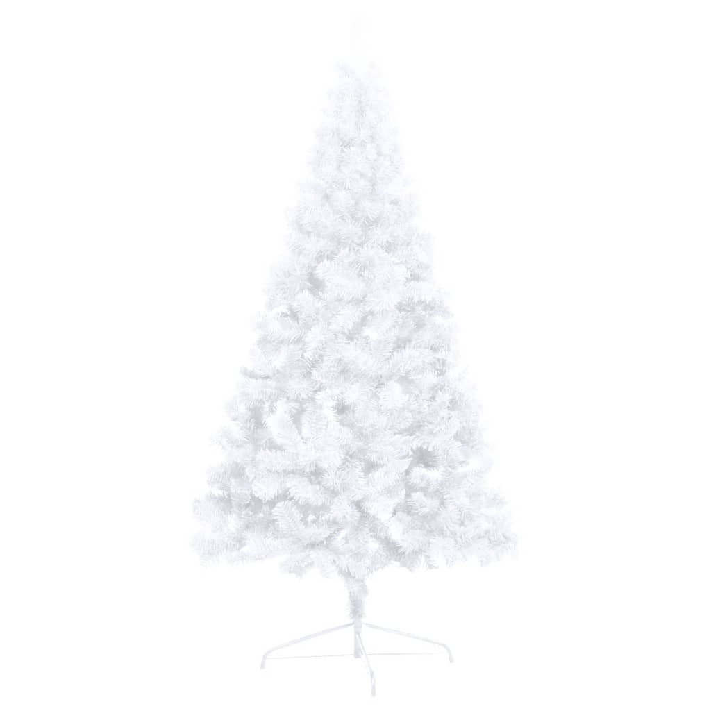 vidaXL Artificial Half Christmas Tree with LED&Stand White 82.7" PVC