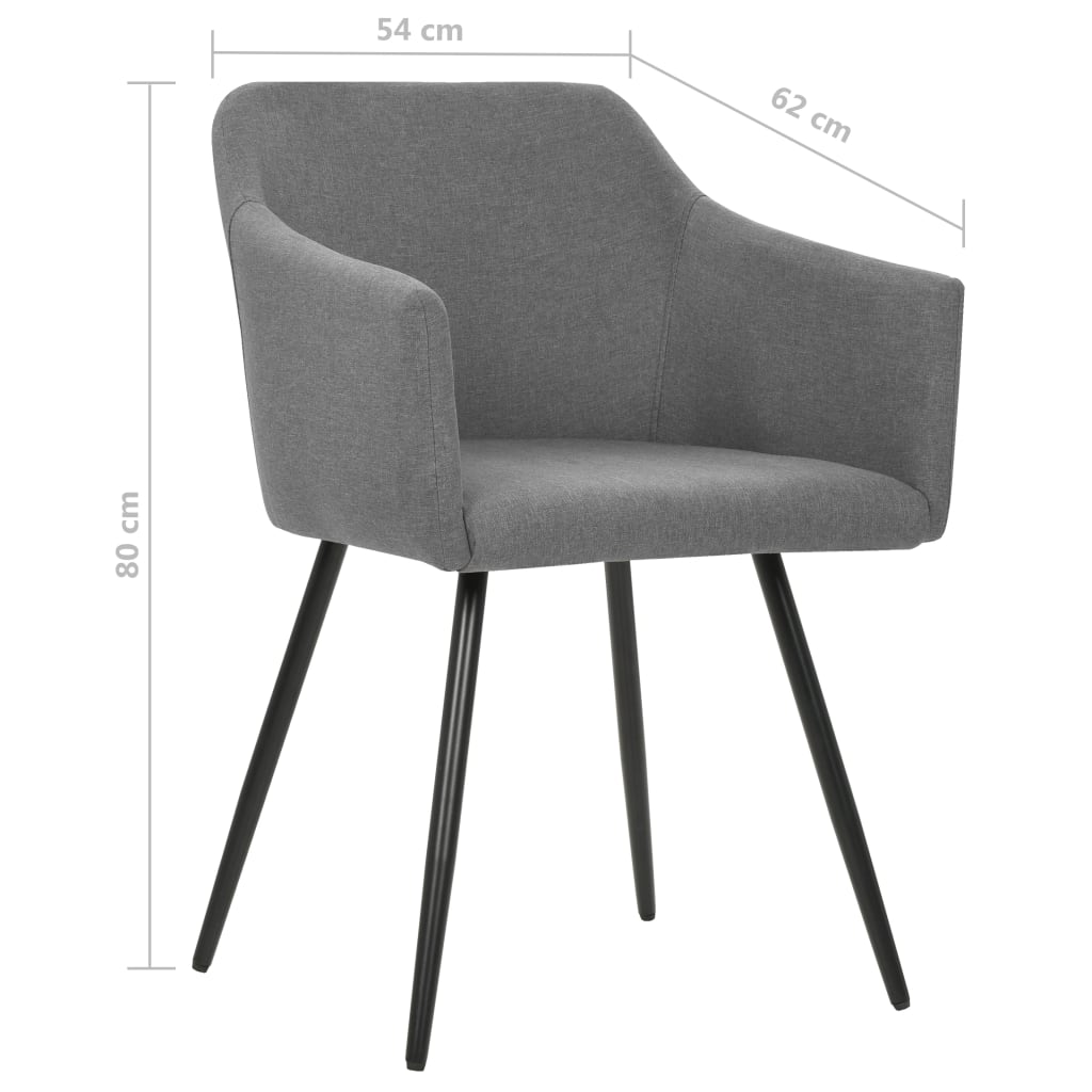 vidaXL Dining Chairs 4 pcs Light Gray Fabric