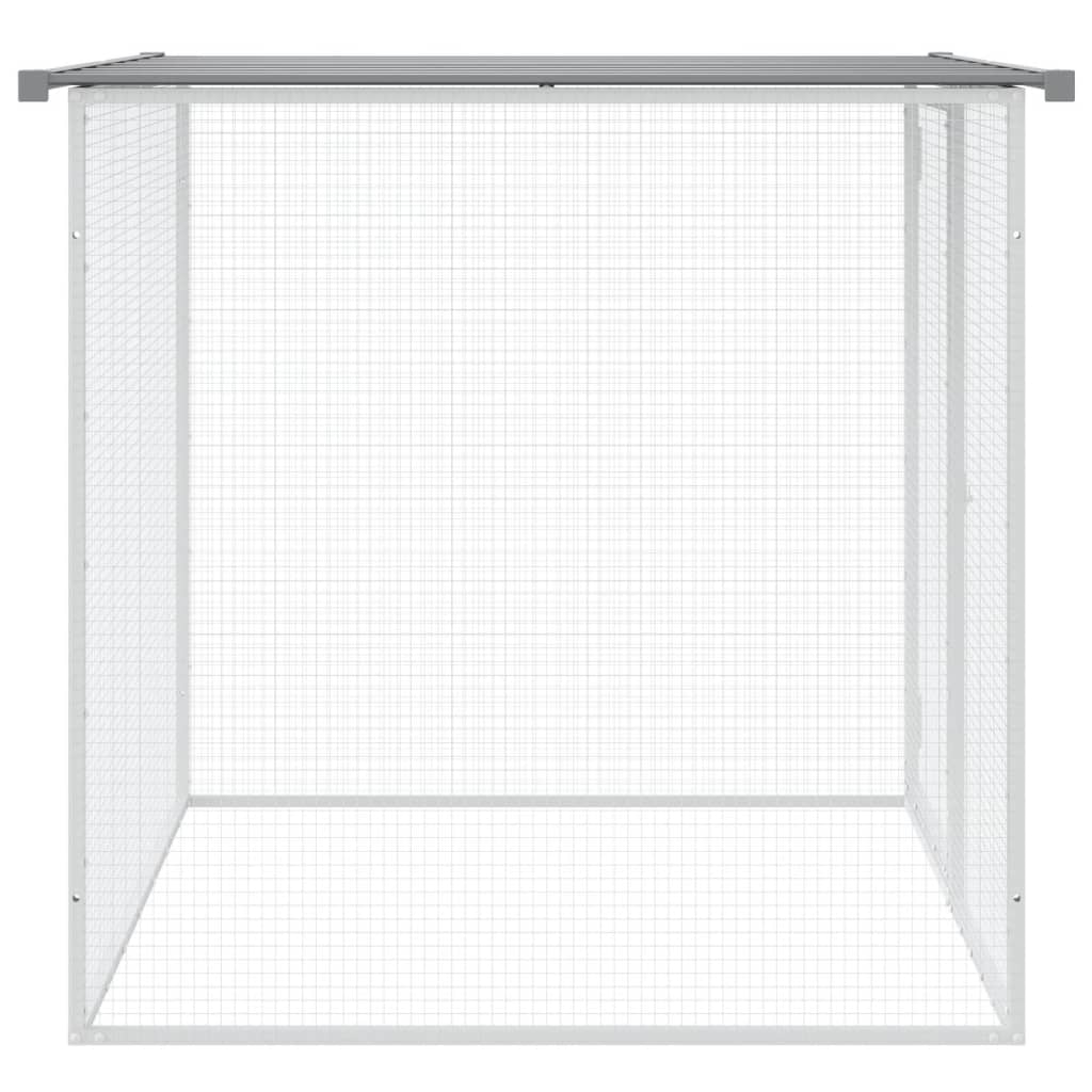 vidaXL Chicken Cage with Roof Light Gray 40.6"x38.6"x35.4" Galvanized Steel