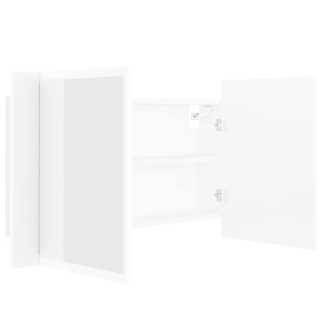 vidaXL LED Bathroom Mirror Cabinet White 31.5"x4.7"x17.7"