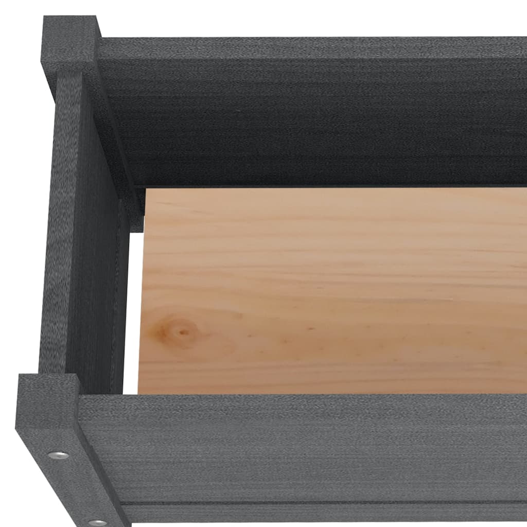 vidaXL Garden Raised Bed Gray 59.1"x12.2"x12.2" Solid Wood Pine