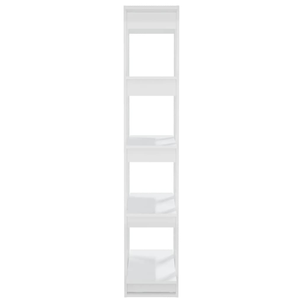vidaXL Book Cabinet/Room Divider High Gloss White 31.5"x11.8"x63"