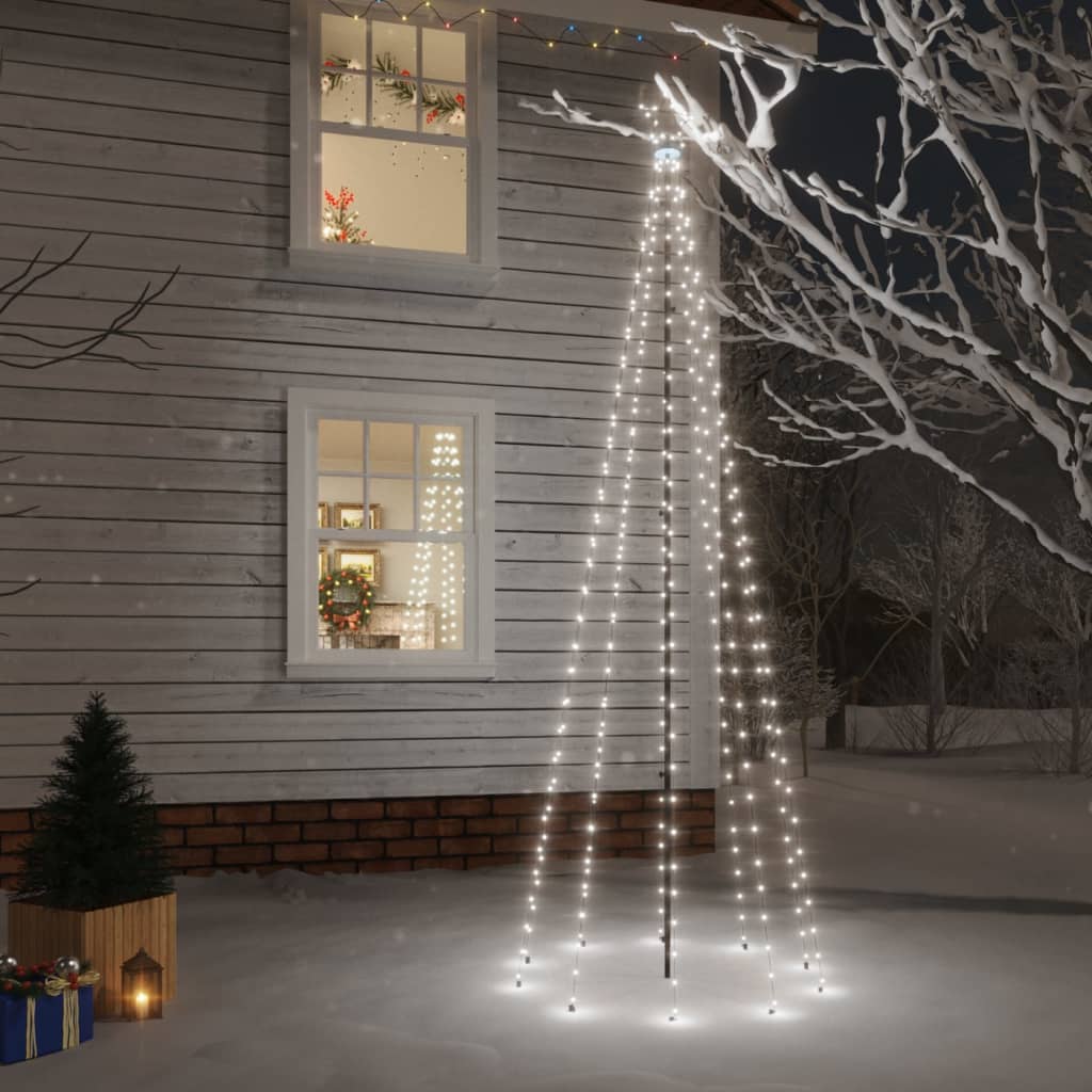 vidaXL Christmas Tree with Spike Cold White 310 LEDs 10 ft