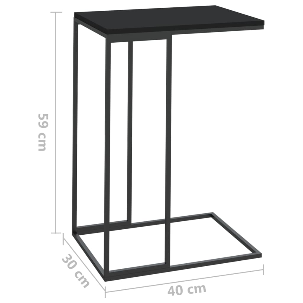 vidaXL Side Table Black 15.7"x11.8"x23.2" Engineered Wood