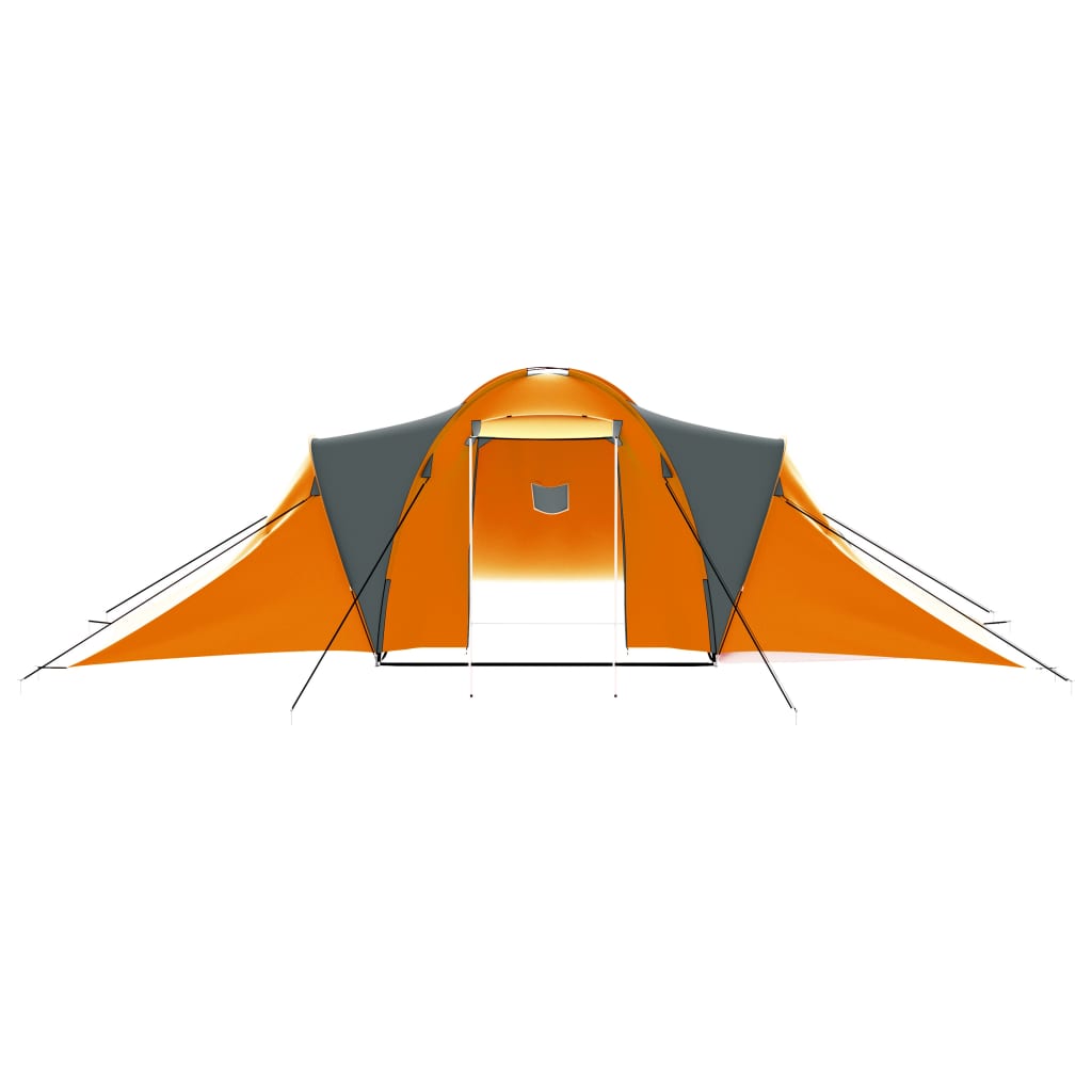 vidaXL Camping Tent 9 Persons Fabric Gray and Orange
