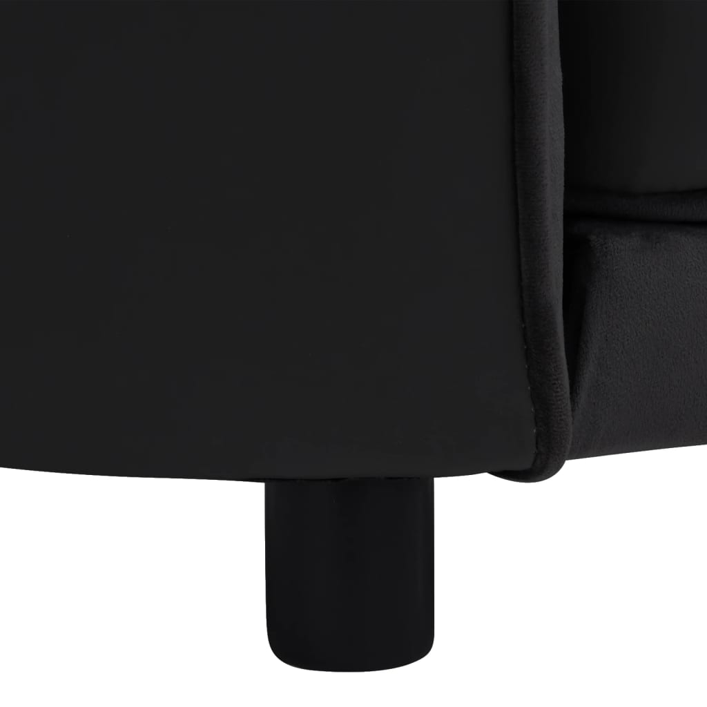 vidaXL Dog Sofa Black 27.2"x19.3"x15.7" Plush and Faux Leather