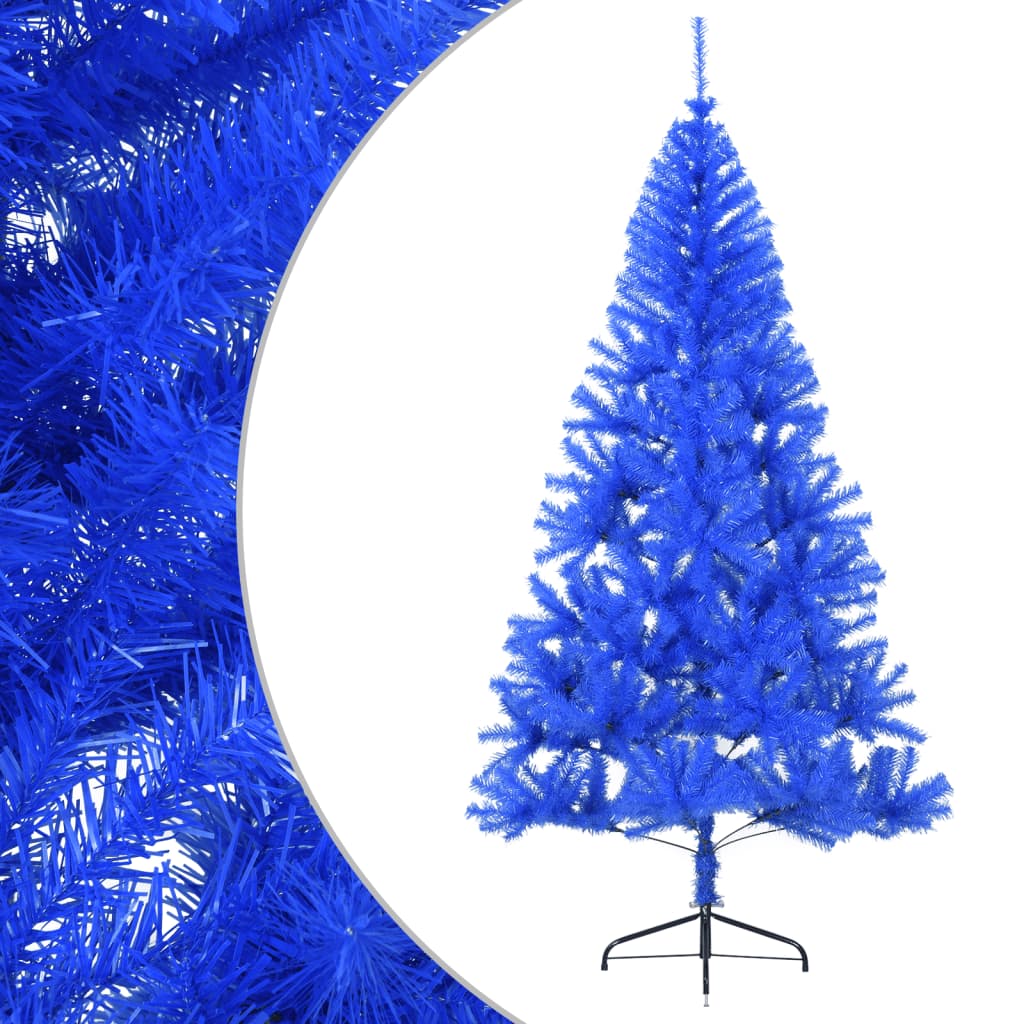 vidaXL Artificial Half Christmas Tree with Stand Blue 7 ft PVC