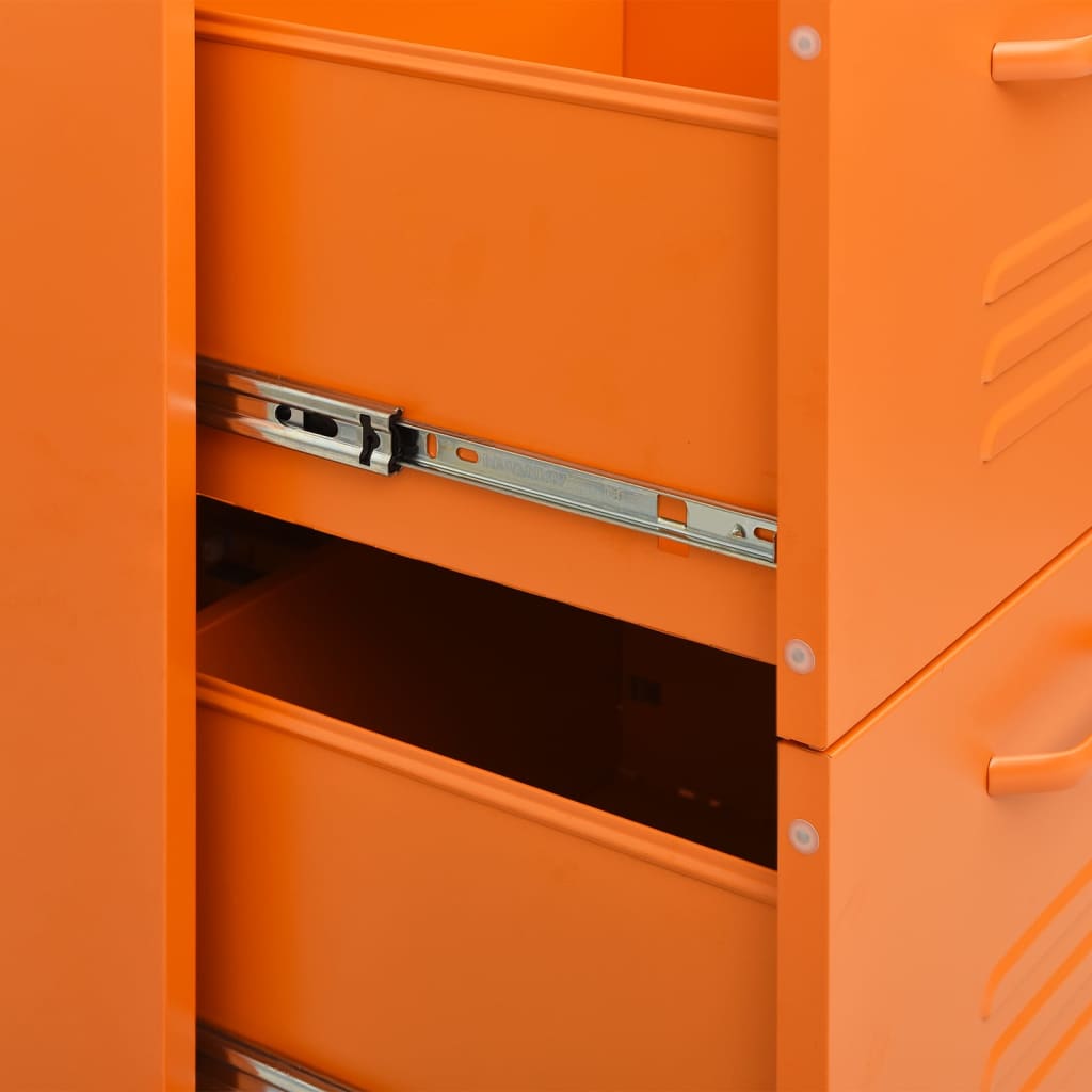 vidaXL Drawer Cabinet Orange 31.5"x13.8"x40" Steel