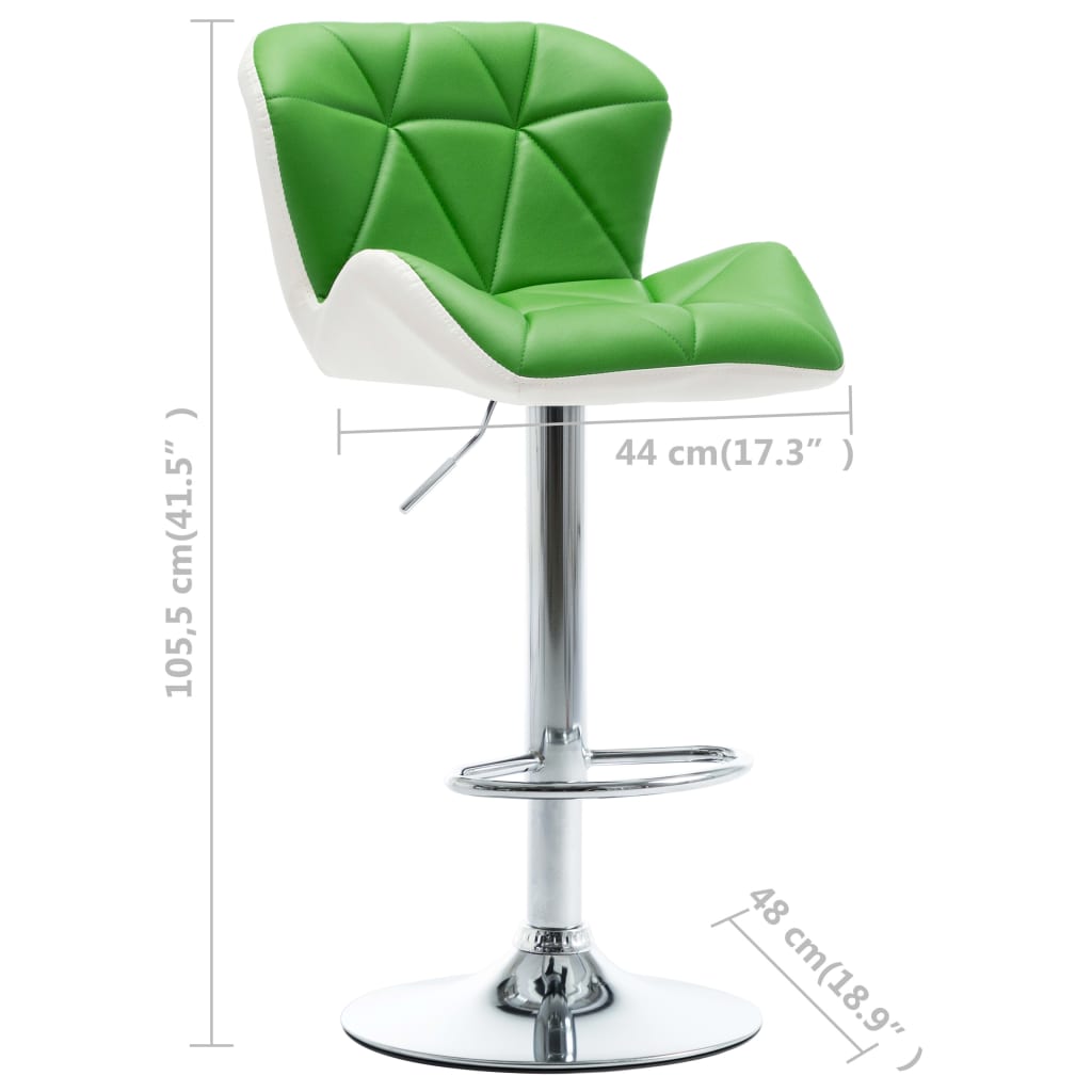 vidaXL Bar Stool Green Faux Leather