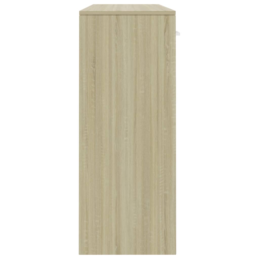 vidaXL Sideboard White and Sonoma Oak 43.3"x11.8"x29.5" Engineered Wood