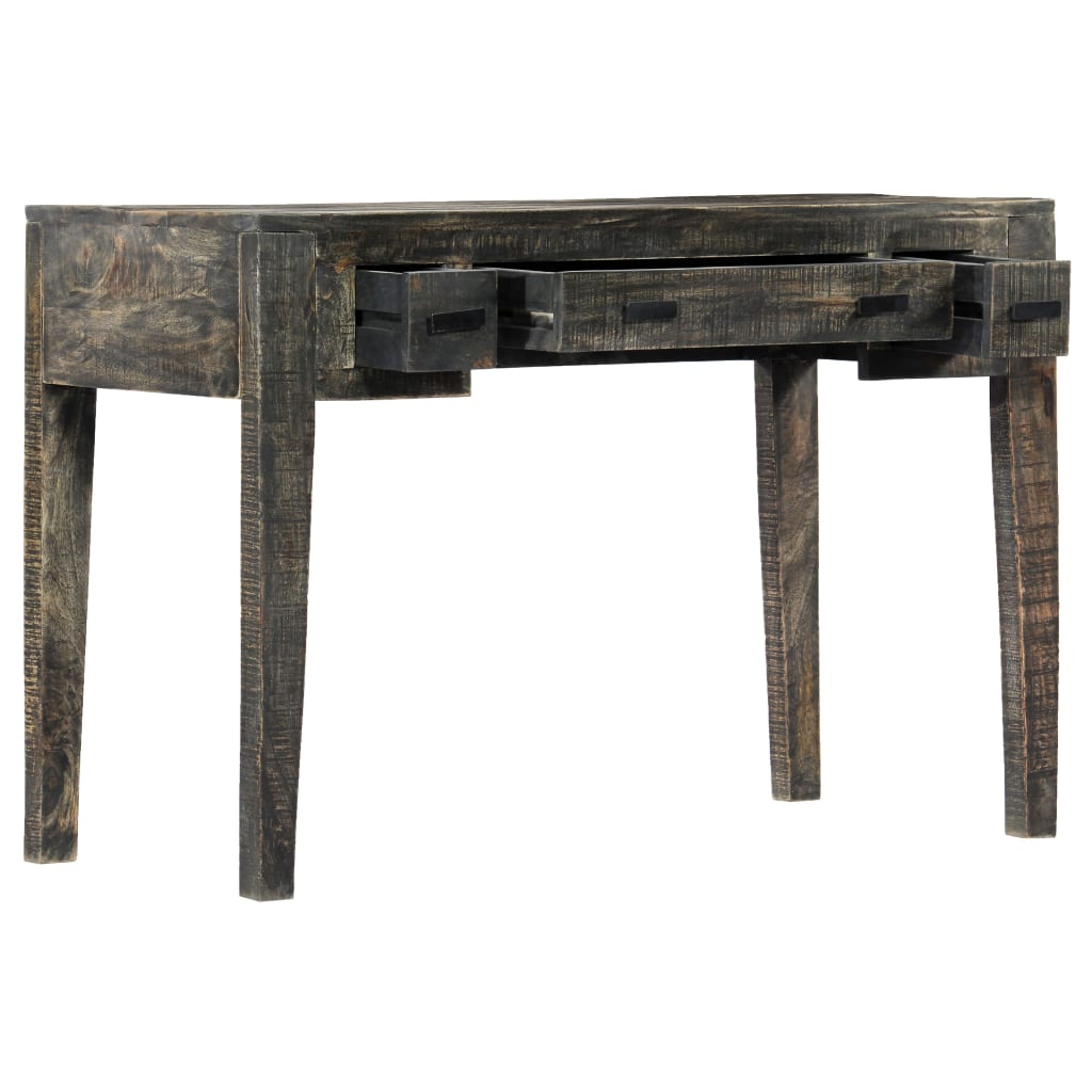 vidaXL Desk Black 43.3"x19.7"x29.5" Solid Mango Wood