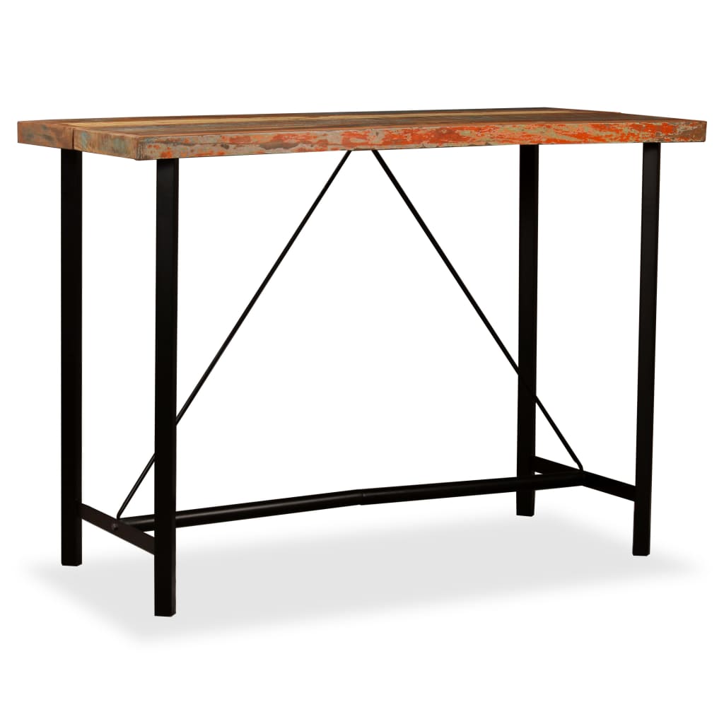 vidaXL Bar Table Solid Reclaimed Wood 59"x27.6"x42.1"