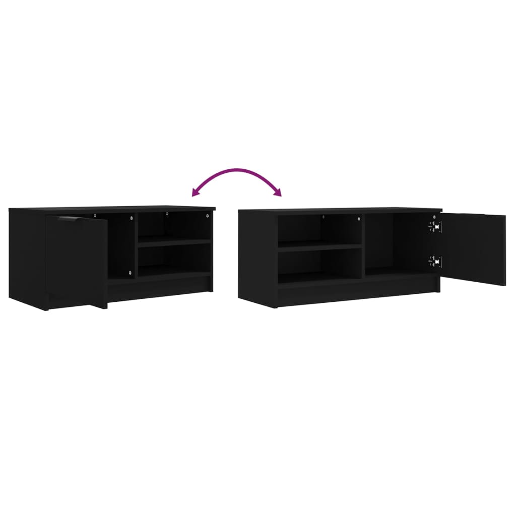 vidaXL TV Cabinet Black 31.5"x13.8"x14.4" Engineered Wood