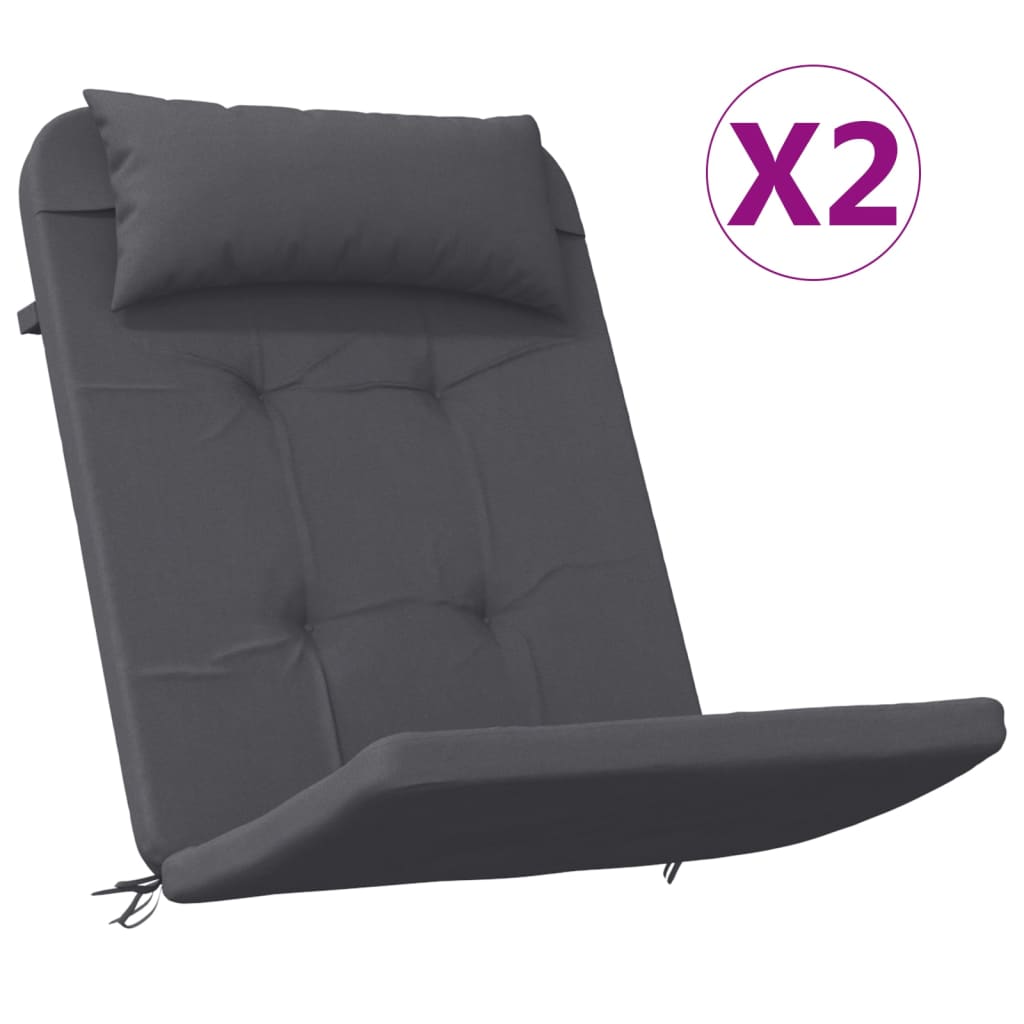 vidaXL Adirondack Chair Cushions 2 pcs Anthracite Oxford Fabric