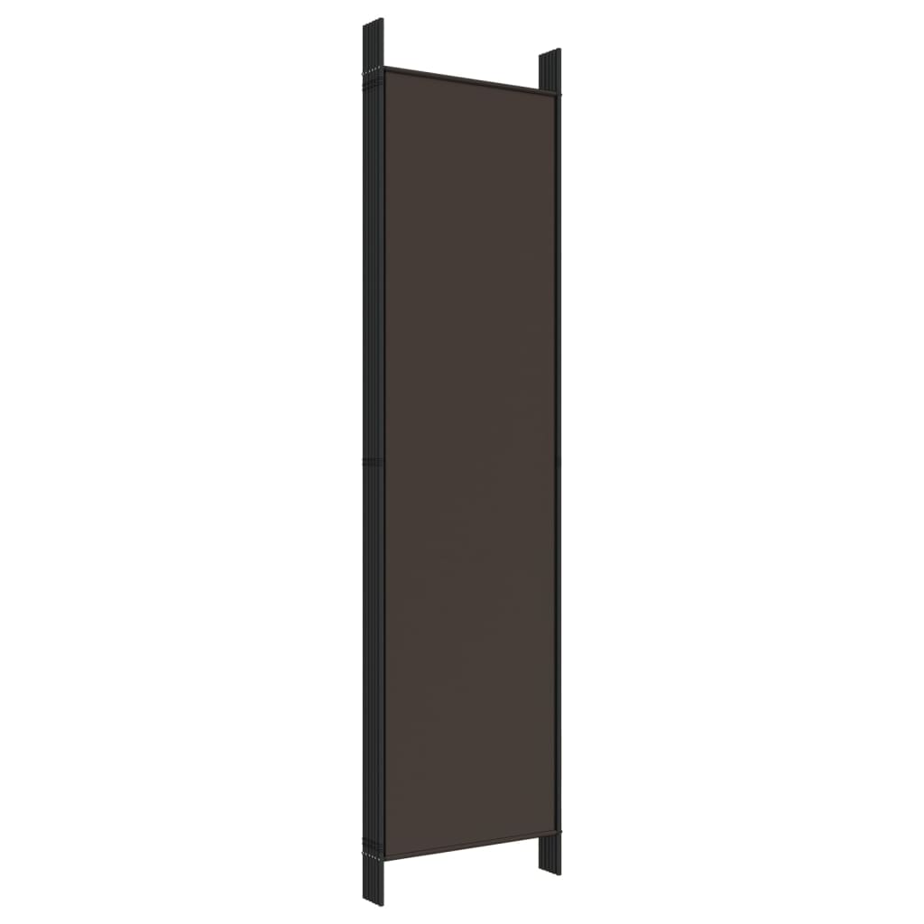 vidaXL 6-Panel Room Divider Brown 118.1"x78.7" Fabric