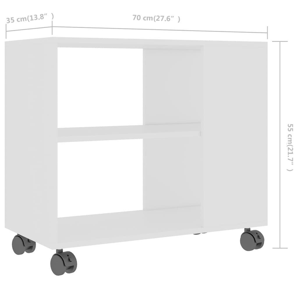vidaXL Side Table White 27.6"x13.8"x21.7" Engineered Wood
