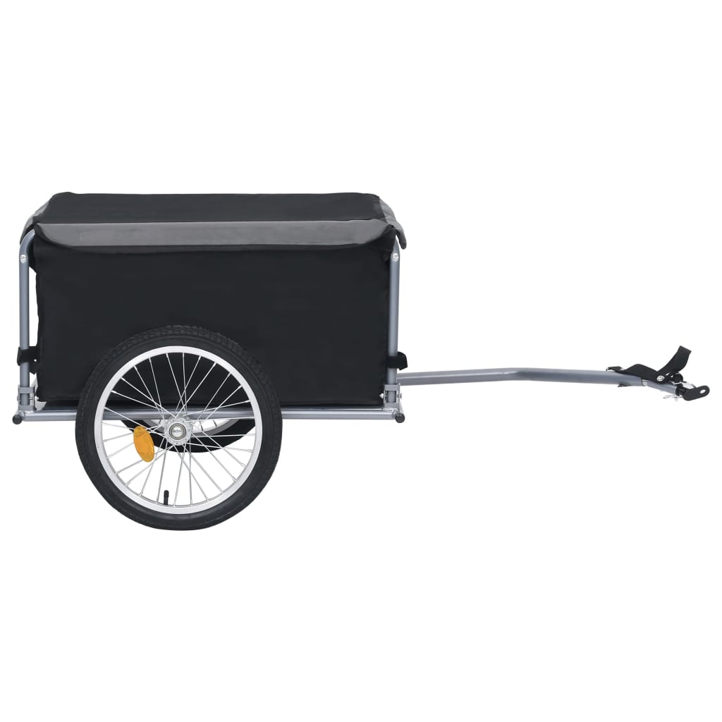 vidaXL Bike Cargo Trailer Black and Gray 143.3 lb
