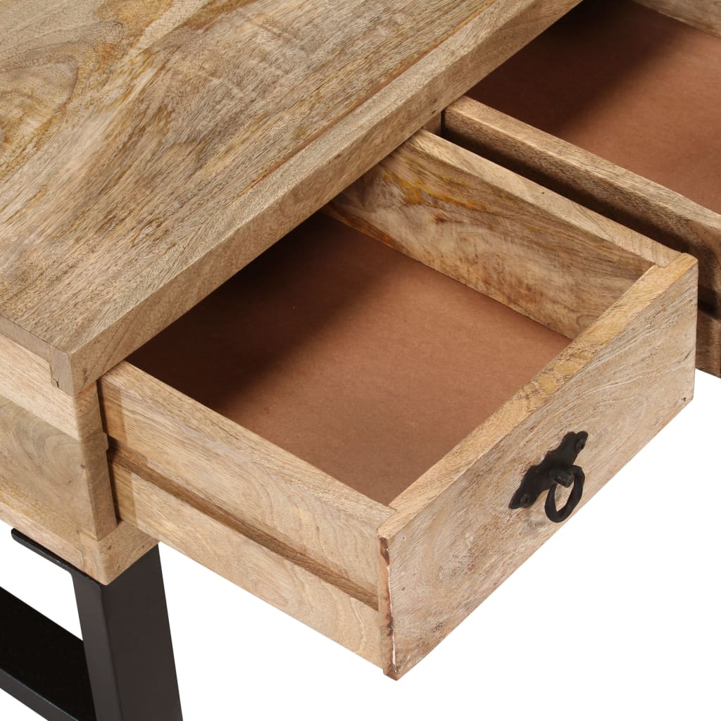 vidaXL Coffee Table with 3 Drawers Solid Mango Wood 35.4"x19.7"x13.8"