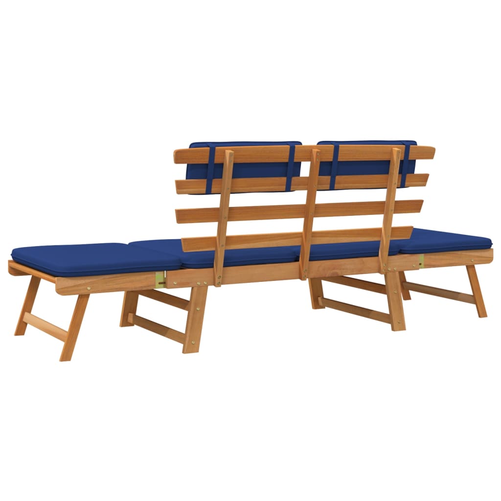 vidaXL Patio Bench with Cushions 2-in-1 74.8" Solid Acacia Wood