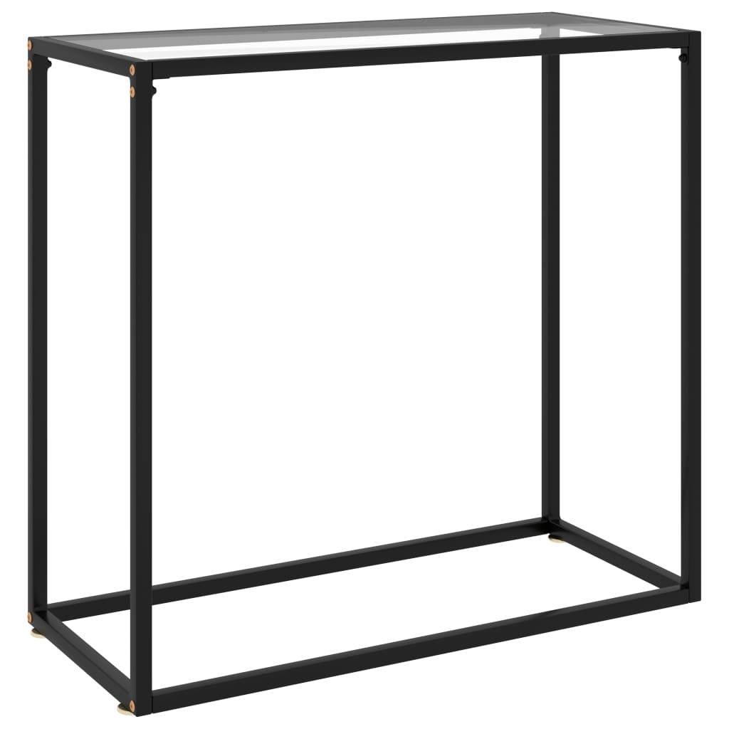 vidaXL Console Table Transparent 31.5"x13.8"x29.5" Tempered Glass
