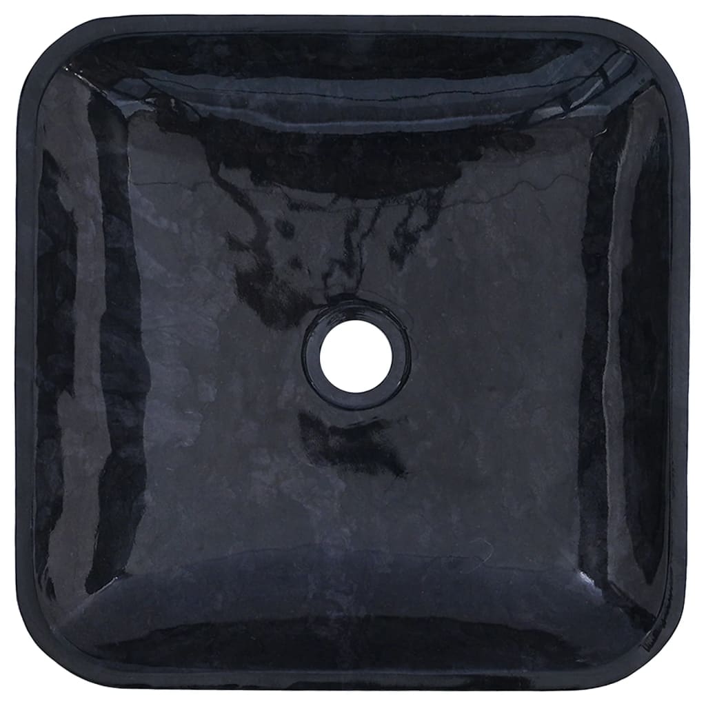 vidaXL Sink Black 15.7"x15.7"x3.9" Marble