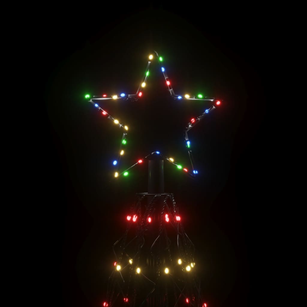 vidaXL Christmas Cone Tree Colorful 1400 LEDs 5x16 ft