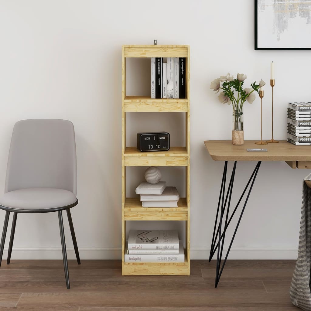 vidaXL Book Cabinet Room Divider 15.7"x11.8"x53.3" Solid Wood Pine
