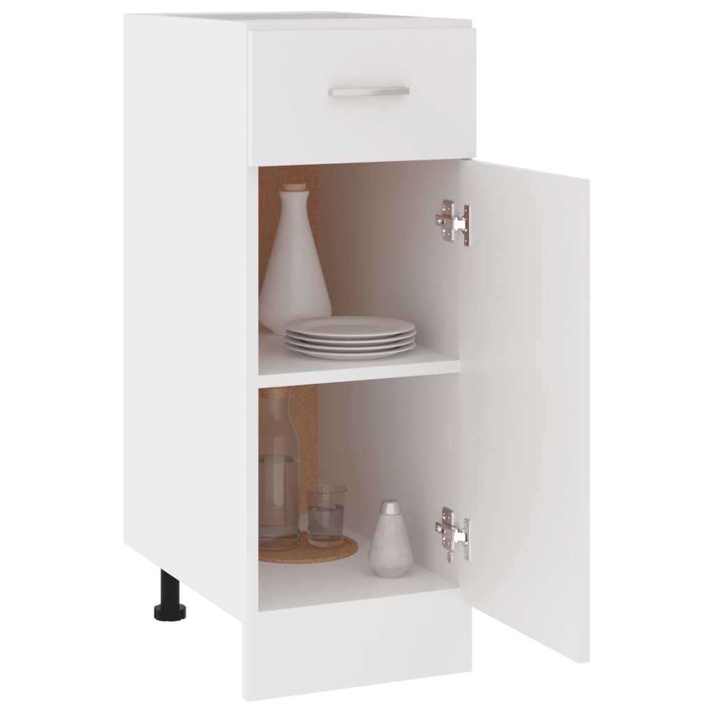 vidaXL Drawer Bottom Cabinet White 11.8"x18.1"x32.1" Engineered Wood
