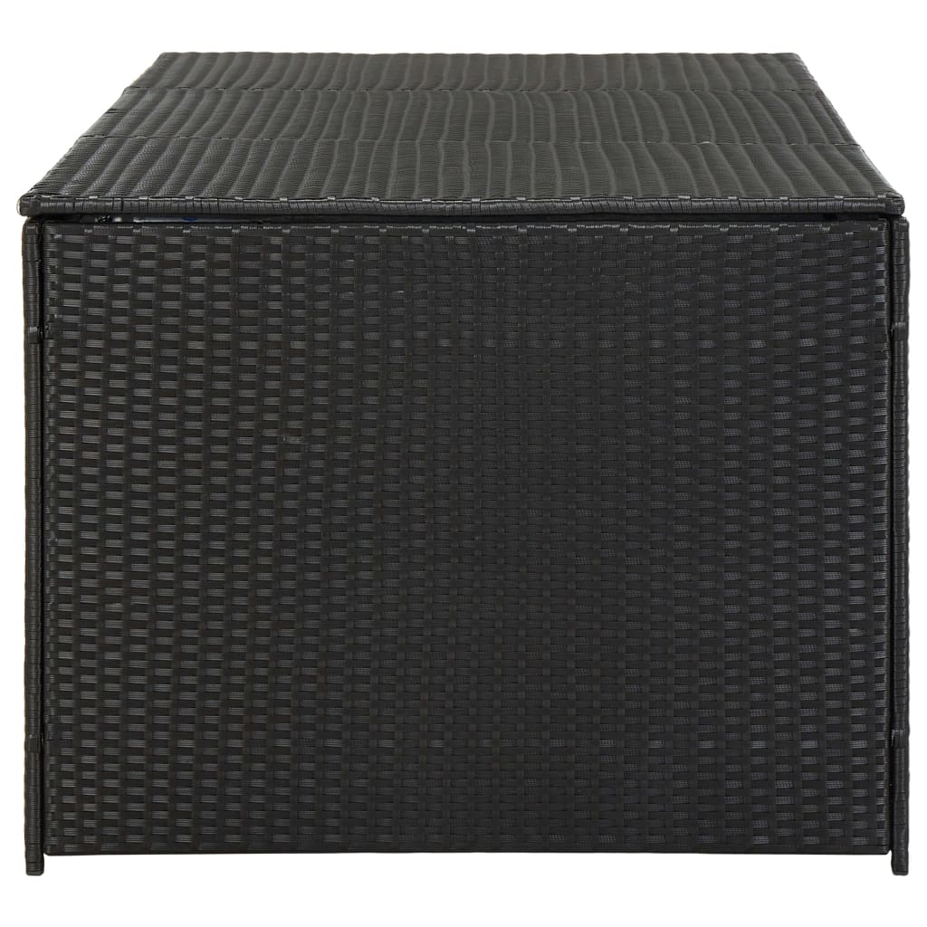 vidaXL Patio Storage Box Poly Rattan 70.8"x35.4"x29.5" Black