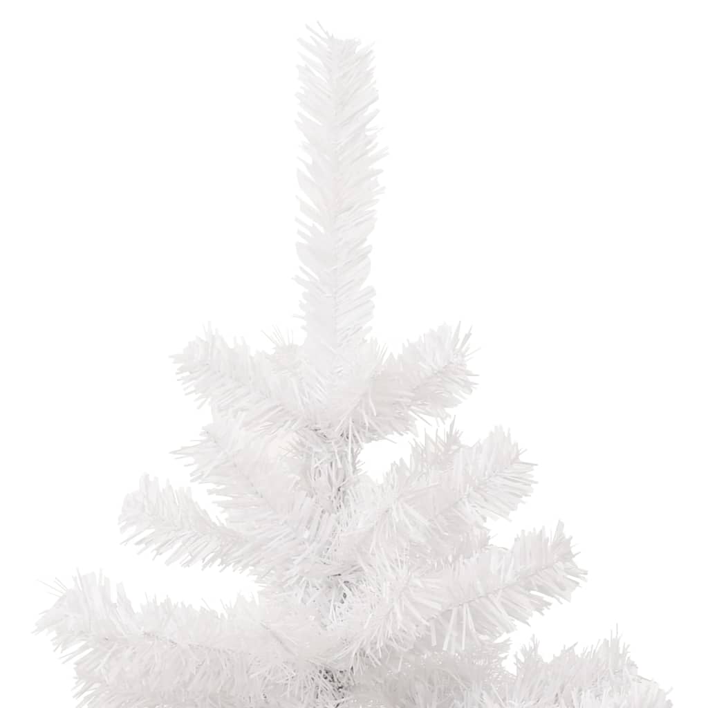 vidaXL Swirl Christmas Tree with Pot and LEDs White 4 ft PVC