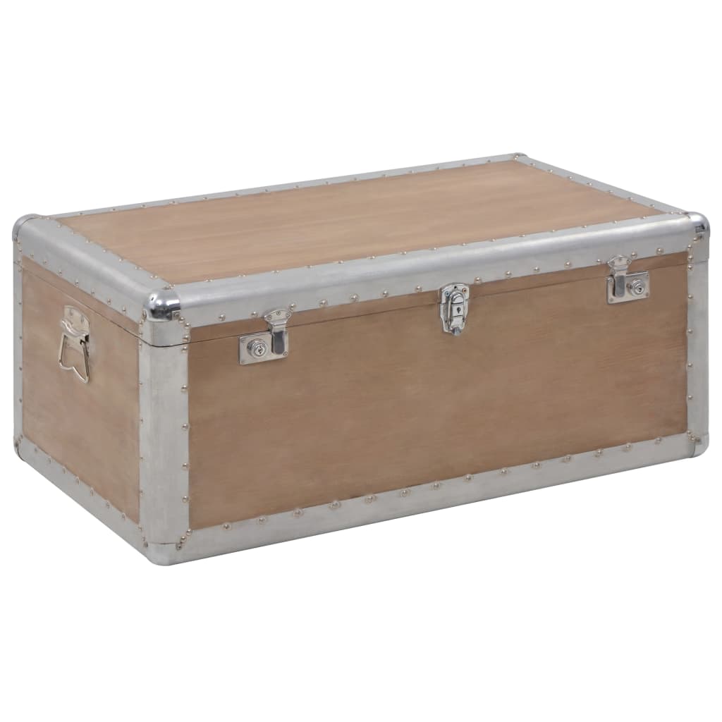 vidaXL Storage Box Solid Fir Wood 35.8"x20.5"x15.7" Brown