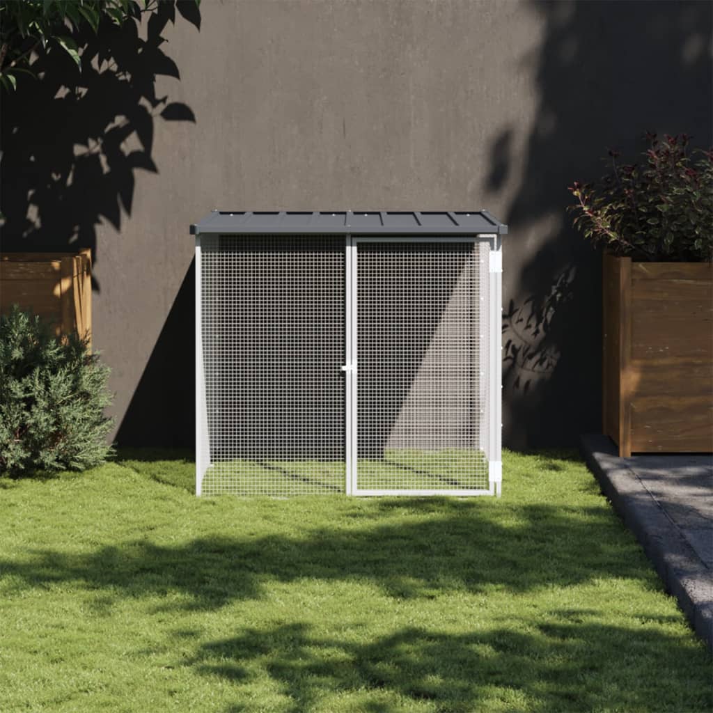 vidaXL Chicken Cage with Roof Anthracite 40.6"x38.6"x35.4" Galvanized Steel