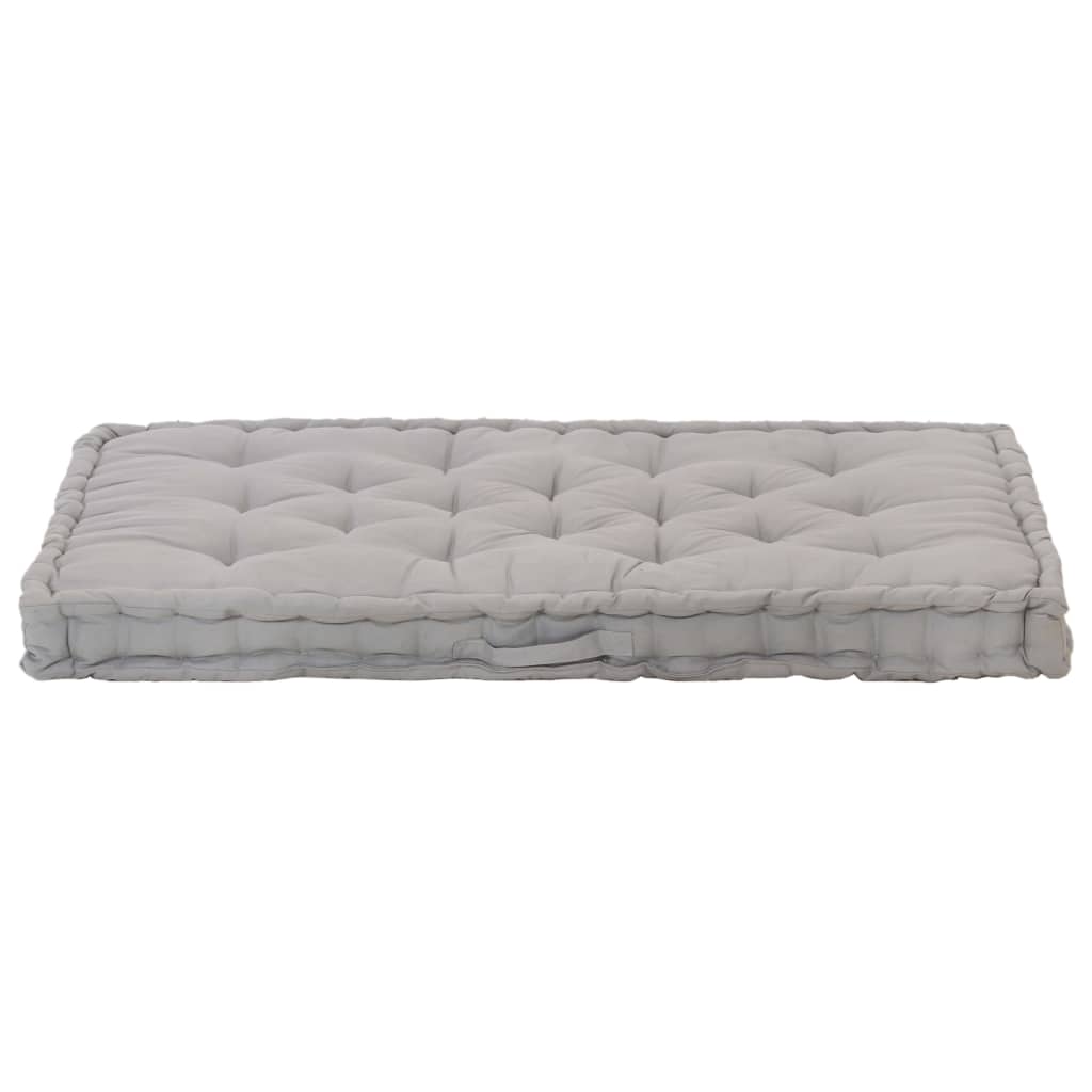 vidaXL Pallet Floor Cushion Cotton 47.2"x31.5"x3.9" Gray