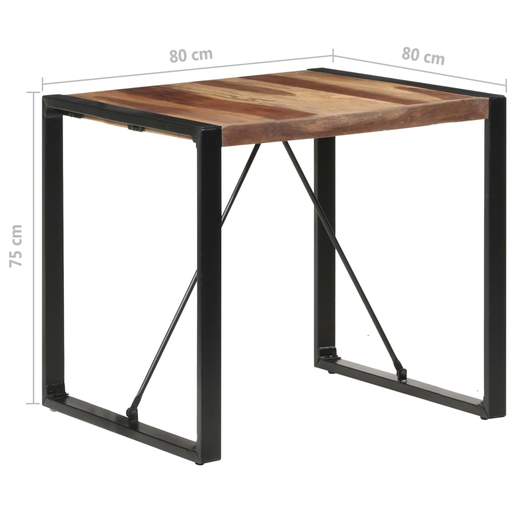 vidaXL Dining Table 31.5"x31.5"x29.5" Solid Wood with Sheesham Finish