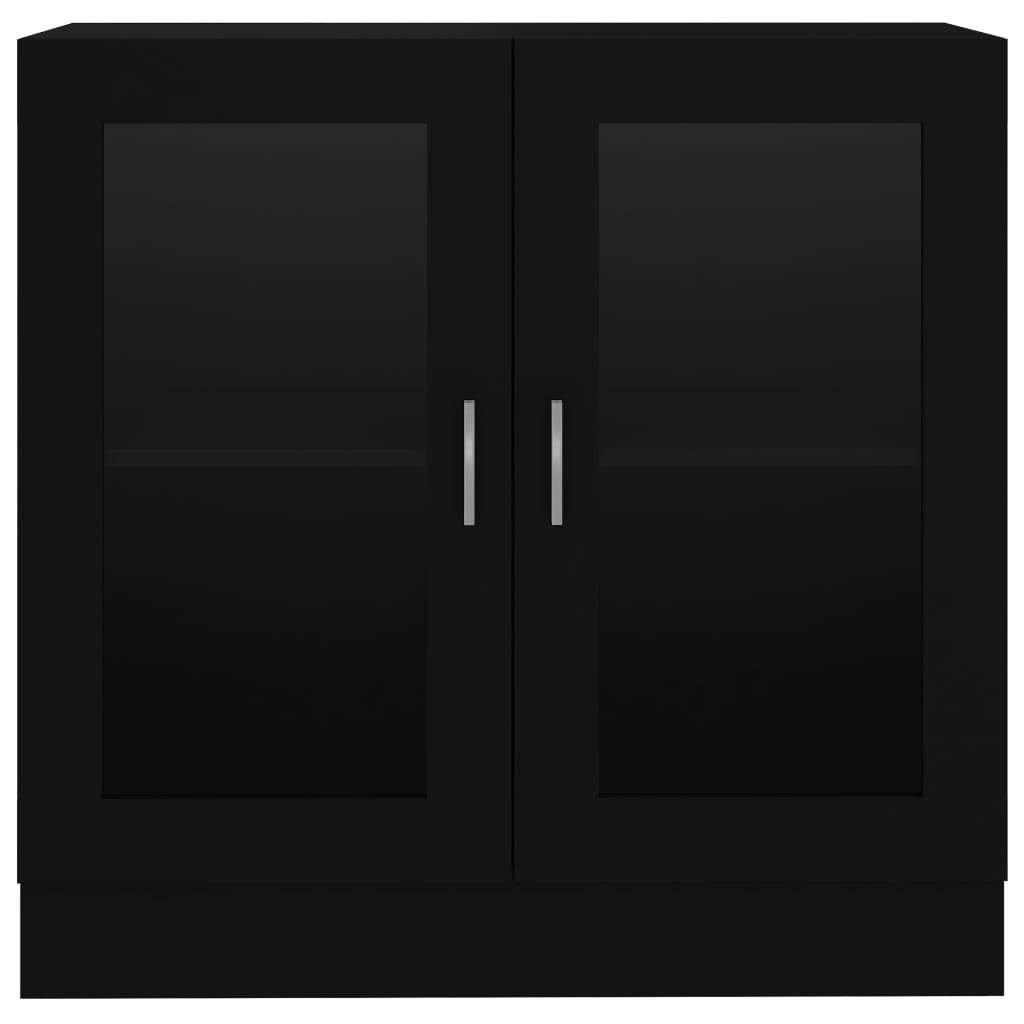 vidaXL Vitrine Cabinet Black 32.5"x12"x31.5" Engineered Wood